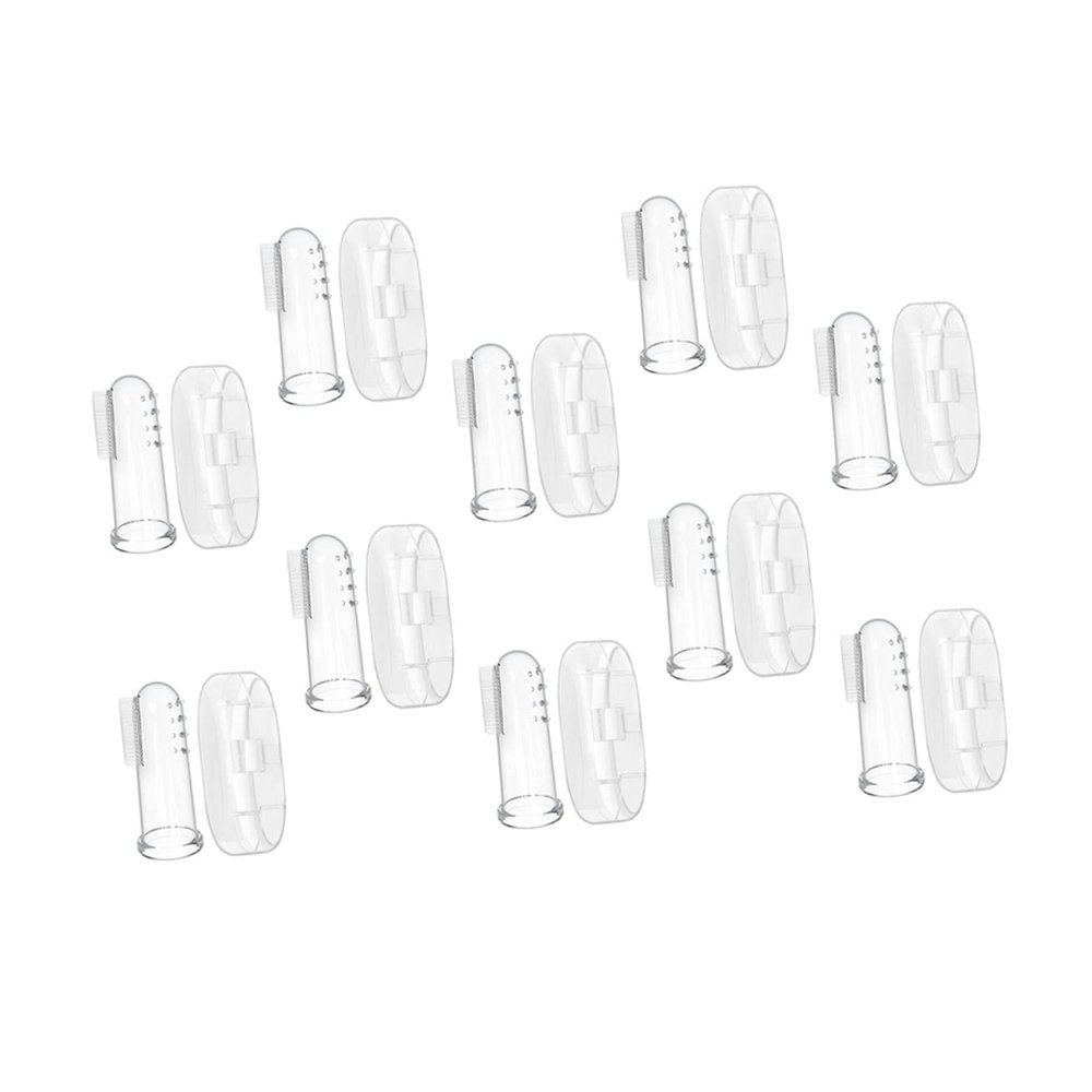 PartyKindom 10-Piece Baby Finger Toothbrush Set with Storage Case Soft Silicone Oral Care Tool for Newborns and Toddlers Safe and Effective Teeth Cleaning Accessories