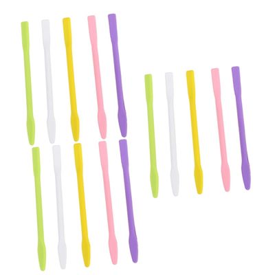 DOITOOL 15pcs Diy Silicone Stir Stick Face Mask Stirrer Portable Makeup Blender for Lotion Mask for Home Travel Random Color