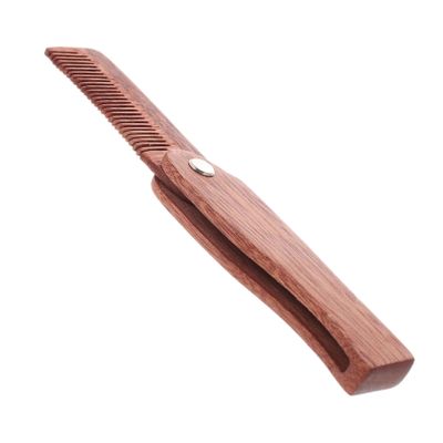 FRCOLOR Beard Comb Portable Mustache Comb Wooden Hair Folding Pocket Beard Accessory for Travel-friendly