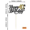 1 Pack Happy 40th Birthday Cake Topper Glitter Little Star Cheers to 40 Cake Pick 40 Fabulous Cake Decorations for 40th Birthday Anniversary Theme Party Supplies Black Gold view 2