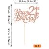 1 Pack Happy 21st Birthday Cake Topper Glitter Little Star Cheers to 21 Cake Pick 21 Fabulous Cake Decorations for 21st Birthday Anniversary Theme Party Supplies Rosegold view 2