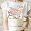 1 Pack Happy 21st Birthday Cake Topper Glitter Little Star Cheers to 21 Cake Pick 21 Fabulous Cake Decorations for 21st Birthday Anniversary Theme Party Supplies Rosegold view 4