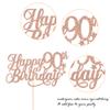 1 Pack Happy 90th Birthday Cake Topper Glitter Little Star Cheers to 90 Cake Pick 90 Fabulous Cake Decorations for 90th Birthday Anniversary Theme Party Supplies Rosegold view 3