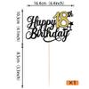 1 Pack Happy 18th Birthday Cake Topper Glitter Little Star Cheers to 18 Cake Pick Sweet 18 Cake Decorations for 18th Birthday Anniversary Theme Party Supplies Black Gold view 2