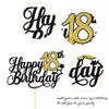 1 Pack Happy 18th Birthday Cake Topper Glitter Little Star Cheers to 18 Cake Pick Sweet 18 Cake Decorations for 18th Birthday Anniversary Theme Party Supplies Black Gold view 3
