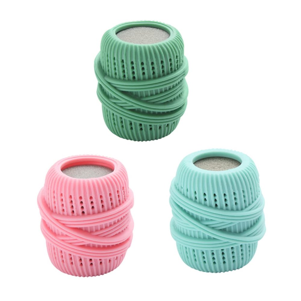 JECOMPRIS Washing Machine Laundry Balls 3pcs Set TPE and Sponge Anti-Tangle Sturdy Dryer Balls for Clothes Cleaning Home Use Random Color