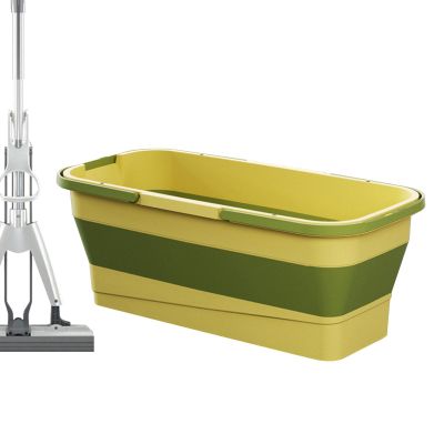 mawma Collapsible Mop Bucket, Collapsible Silicone Mop Bucket for Car Wash, Portable Handy Basket for Cleaning Mop, Silicone Cleaning Bucket for Camping, Garden, Laundry Room