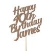 Personalised Glitter Birthday Cake Topper by KreateSquare - With Any Name Customisation, Custom Colour  Birthday Cake Decoration (Champagne) view 1