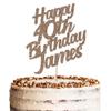 Personalised Glitter Birthday Cake Topper by KreateSquare - With Any Name Customisation, Custom Colour  Birthday Cake Decoration (Champagne) view 3