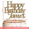 Personalised Birthday Cake Topper by KreateSquare - Custom Colour - Customised With Any Nam  Birthday Cake Decoration Double Sided Glitter 950 GSM (Black) view 4