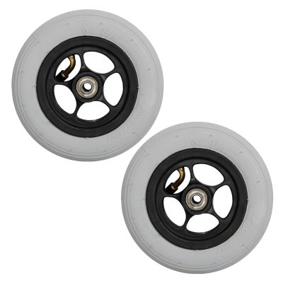 1 Pair 6x1 Replacement Wheelchair Front Wheels, PU Pneumatic Anti-Slip Wheelchair Wheels Assembly with 5/16" (8mm) Bearing for Wheelchairs Rollators Walkers