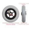 1 Pair 6x1 Replacement Wheelchair Front Wheels, PU Pneumatic Anti-Slip Wheelchair Wheels Assembly with 5/16" (8mm) Bearing for Wheelchairs Rollators Walkers view 2
