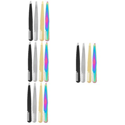 FRCOLOR 16pcs Professional Eyebrow Tweezers for Women Tweezer Comb for Facial Hair Removal for Beauty Accessories
