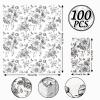 100Pcs Floral Guest Napkins Disposable Black White Wildflower Paper Napkins Black Flower Dinner Hand Napkin for Party Supplies Table Decorations view 2