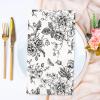 100Pcs Floral Guest Napkins Disposable Black White Wildflower Paper Napkins Black Flower Dinner Hand Napkin for Party Supplies Table Decorations view 3