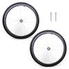 24 Inch Manual Wheelchair Rear Wheels Assembly, Pneumatic/Solid PU Non-Slip Wheelchair Replacement Wheel with 1/2" (12mm) Bearings and Handrim (1 Pair) (Size : 24inch A) view 1