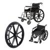 24 Inch Manual Wheelchair Rear Wheels Assembly, Pneumatic/Solid PU Non-Slip Wheelchair Replacement Wheel with 1/2" (12mm) Bearings and Handrim (1 Pair) (Size : 24inch A) view 3