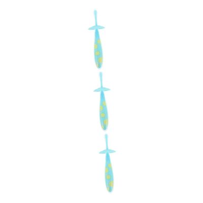 Mobestech 3pcs Non-Slip Toothbrush for Boys and Girls Boy Girl Teeth Cleaner Manual Tooth Brush in SkyBlue