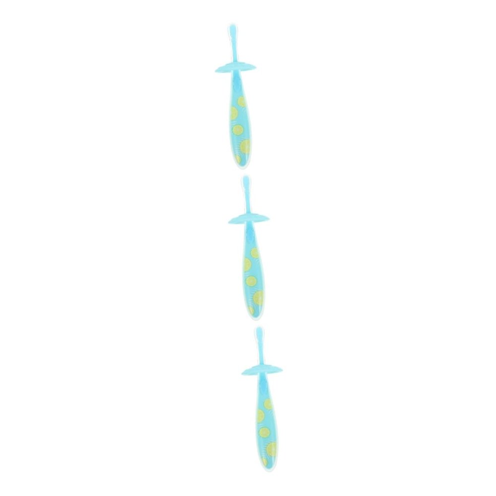 Mobestech 3pcs Non-Slip Toothbrush for Boys and Girls Boy Girl Teeth Cleaner Manual Tooth Brush in SkyBlue