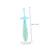Mobestech 3pcs Non-Slip Toothbrush for Boys and Girls Boy Girl Teeth Cleaner Manual Tooth Brush in SkyBlue view 2