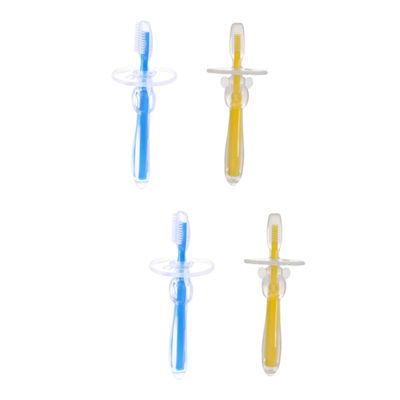 Mobestech 4pcs Umbrella-Shaped Toothbrush Bristles Training Toothbrush for Boys and Girls Oral Alternative Silicone