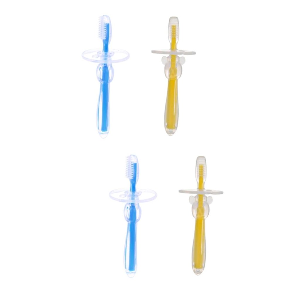 Mobestech 4pcs Umbrella-Shaped Toothbrush Bristles Training Toothbrush for Boys and Girls Oral Alternative Silicone
