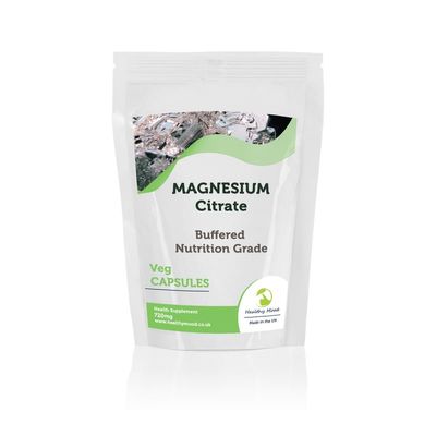 Magnesium Citrate 30% Oxide Buffered Nutrition Grade Capsules 720mg Veg HPMC Capsules Health Supplements Healthy Mood UK