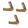 DOITOOL 3pcs Natural Verawood Comb Small Foldable Hair Beard Comb Travel Stylish Mini for Women Men Boys and Girls Fine Hair Brush view 1