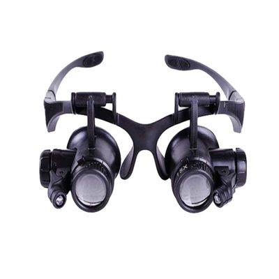 Head Mounted Repair Magnifier Visually impaired Assistance - 25X Headset Eyes with LED Lights Jewelry Magnifier HD Lens Watch Repair Jade Repair Lighting Glass Magnifier Lucky Star