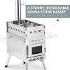 WillowyBe Outdoor Sauna Hot Tent Stove, Rocket Stove Heater, Portable Camping Wood Stove for Dry Sauna, Cooking for Husband and Friends view 3