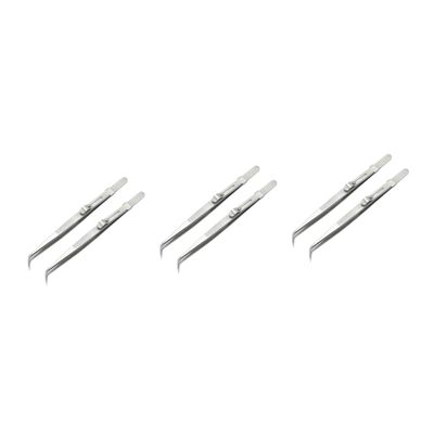 Angoily 6pcs Professional Steel Elbow Tweezers Set for Jewelry Repair and DIY Craft Projects Multifunctional Pointed Tweezers Kit