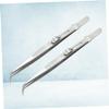 Angoily 6pcs Professional Steel Elbow Tweezers Set for Jewelry Repair and DIY Craft Projects Multifunctional Pointed Tweezers Kit view 3