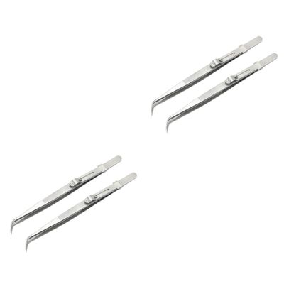 Angoily 4pcs Precision Steel Tweezers Kit Pointed Tweezers for Jewelry Making Fine Tips for DIY Manicure and Professional Use