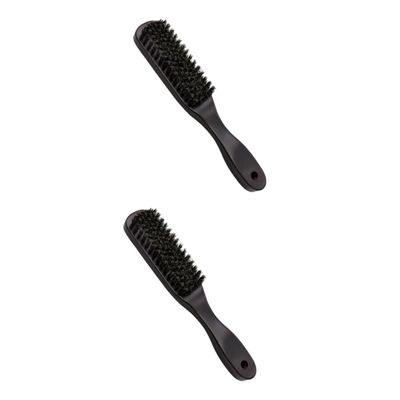 Angoily 2pcs Men's Beard Comb Mustache Comb Barber Brush for Men Grooming Beard Cleaning Bristle Hairdressing Tool Handle Portable Styling Kit