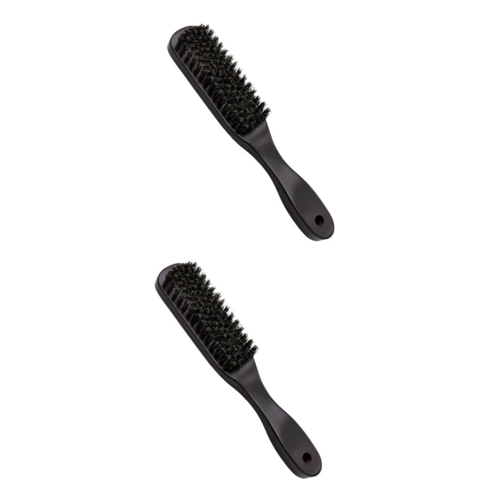 Angoily 2pcs Men's Beard Comb Mustache Comb Barber Brush for Men Grooming Beard Cleaning Bristle Hairdressing Tool Handle Portable Styling Kit