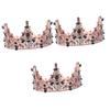 DOITOOL 3pcs Wedding Cake Crown Topper Crystal Ornament Cake Crown Adornment for Birthday Wedding Party Elegant Decor view 1