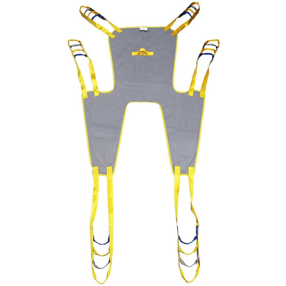 Full Body Patient Lift Sling, Head And Back Support, Toileting Hoist Sling, Toileting Transfer Slings, Split Legs With Commode Opening, 6 Straps, Lifting Sling Medium Compatible With Various Of Lifts