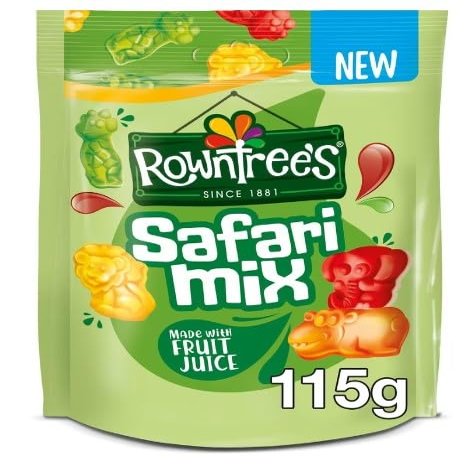 3 x Rowntree's Safari Mix Sweets Sharing Bag 115g Delicious Tasty And Twisty Treat Gift Hamper For Birthday,Christmas,Easter Sold By Kidzbuzz