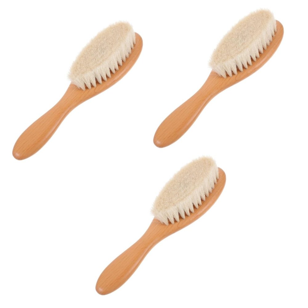 DOITOOL 3pcs Men Barber Styling Brush for Beard and Mustache Shaving Brush Dense Wool Handle