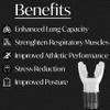 Blue Rose Lung Trainer with Adjustable Resistance Breathing Exerciser & Lung Cleanse Device for Enhanced Lung Capacity, Fitness & Respiratory Health  Includes Free eBook (Black) view 3