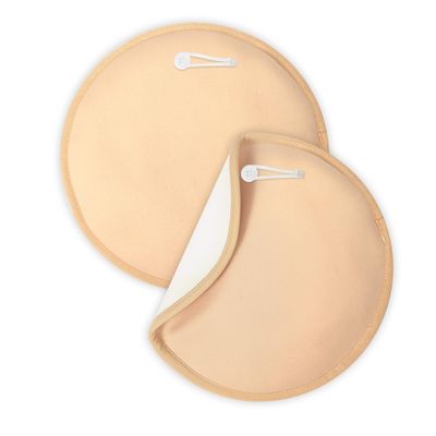 2pcs Castor Oil Breast Pack, Adjustable Breast Castor Oil Pack with String Castor Oil Pack Breast Pads Breast Castor Oil Pack Wrap for Relaxing (Khaki)