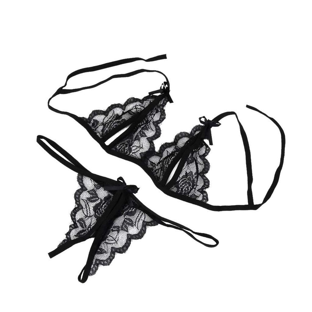 thong set body stocking sexy underwear female naughty rave outfits women's lingerie sets black stockings black lingerie set sexy knickers bra and panties dress adjustable strappy womens