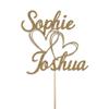 Personalised Wedding Cake Topper by KreateSquare - Glitter Customised With Any Name  Cake Decoration For Wedding, Valentine (Gold) view 1