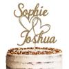 Personalised Wedding Cake Topper by KreateSquare - Glitter Customised With Any Name  Cake Decoration For Wedding, Valentine (Gold) view 3