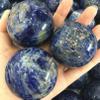ICOBES 1pc Natural Sodalite Sphere Ornaments Quartz Crystal Stones and Minerals Sphere Statue for Home Office Decoration view 2