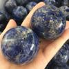 ICOBES 1pc Natural Sodalite Sphere Ornaments Quartz Crystal Stones and Minerals Sphere Statue for Home Office Decoration view 4