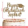 Personalised Glitter Graduation Cake Topper By KreateSquare - Congrats Grad Cake Topper - Customised with Any Name, Ideal for University Students. (Red) view 4