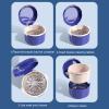 yueton 1Pack Denture Bath Case Portable Denture Soak Container Mouth Guard Storage Box with Pale Pink Strainer Basket for Travel Cleaning, Sapphire Blue view 4