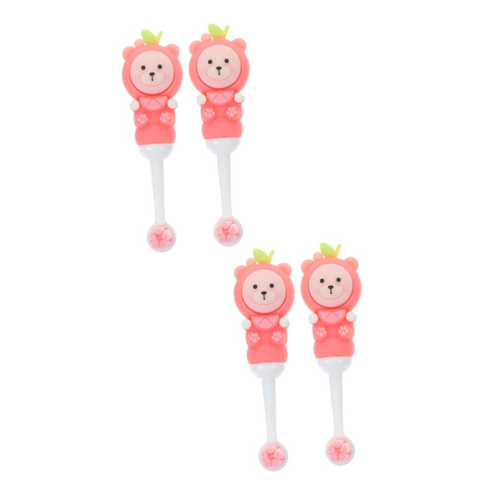 GLEAVI 4pcs Bear Shape Boy Girl Toothbrush Manual Boys and Girls Teeth Brush Soft Bristles for Brushing Little Ones Mouths Safe for Toddlers Years
