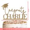 Personalised Glitter Graduation Cake Topper By KreateSquare - Customise with any Name - Congrats Graduation Hat - Ideal for University Students. (Red) view 4